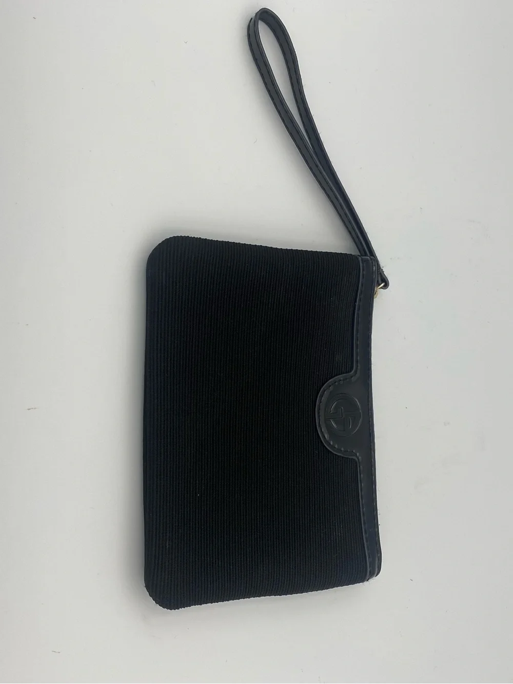 Giorgio Armani Black Toiletry Pouch with Gold Plaque
